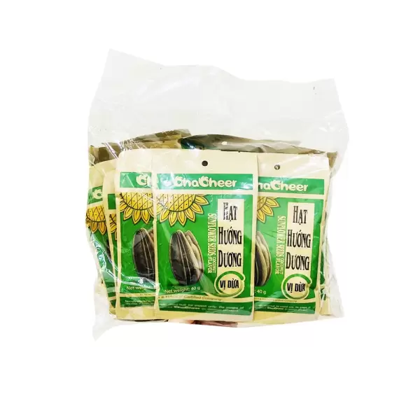 Hạt hướng dương Chacheer vị dừa, lốc 10 gói, 40g