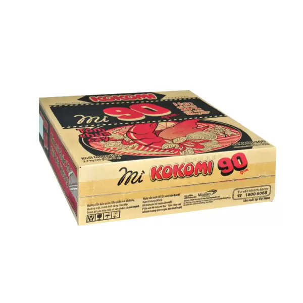 Mì Kokomi đại tôm chua cay, thùng 30 gói, 90g Mì Kokomi đại tôm chua cay, thùng 30 gói, 90g