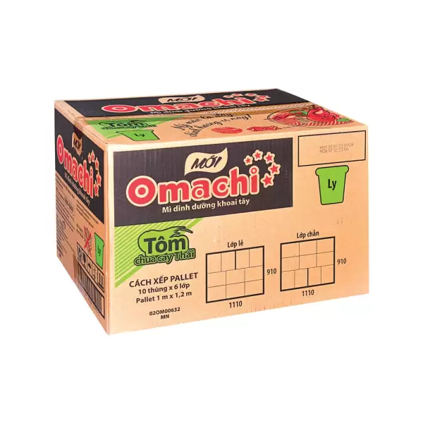 Mì ly Omachi tôm chua cay Thái, thùng 24 ly, 66g Mì ly Omachi tôm chua cay Thái, thùng 24 ly, 66g