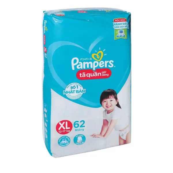 Tã quần Pampers size XL 62 miếng Tã quần Pampers size XL 62 miếng