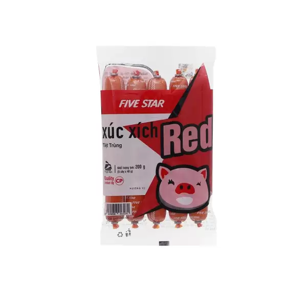 Xúc xích tiệt trùng CP Red Fivestar, gói 5 cây, 40g